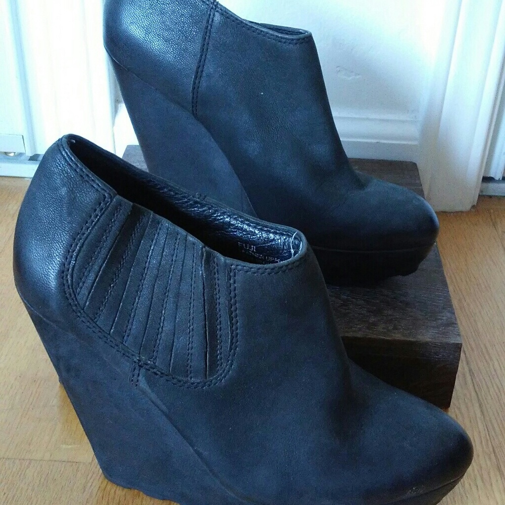 ASH Leather Western Ankle Platforms
